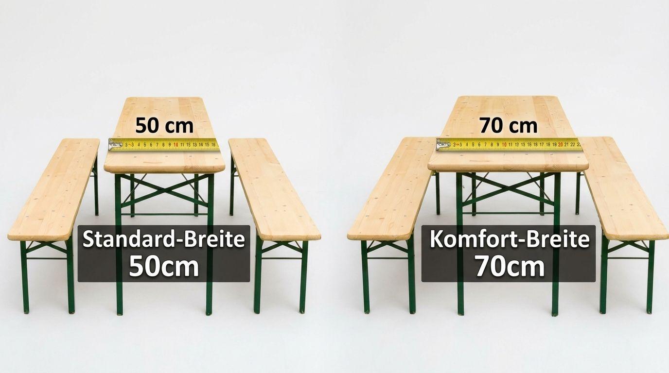 Bierzeltgarnitur mieten & vermieten - Bierzeltgarnitur mieten – Festzeltgarnitur in 50 cm oder 70 cm Breite für Events in Wuppertal