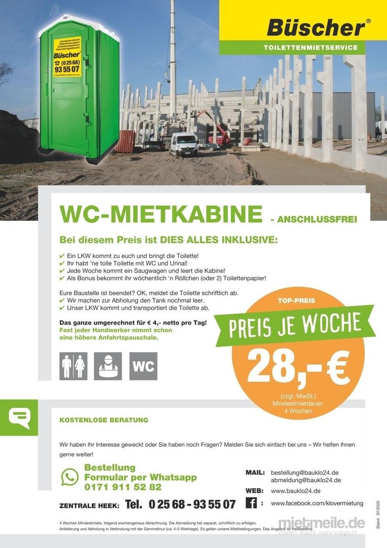 Toilettenkabine mieten & vermieten - DEUTSCHLANDWEIT mieten: Toilette - BAU-WC in Gronau (Westfalen)