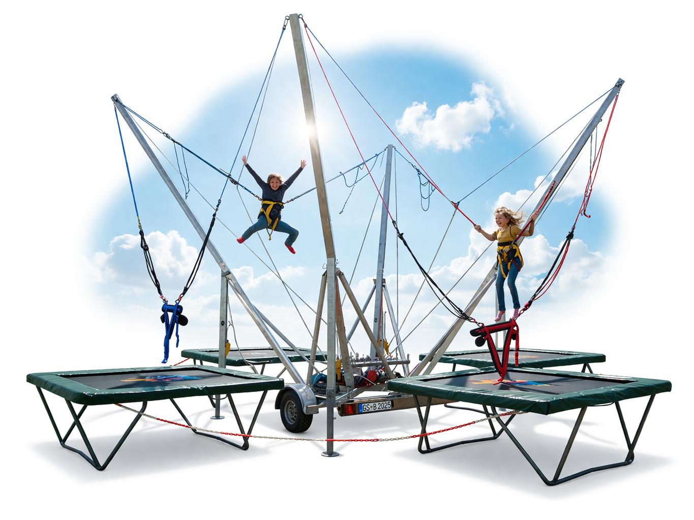 Trampoline mieten & vermieten - Vierer Trampolin – Quadro Jump mieten in Bramsche