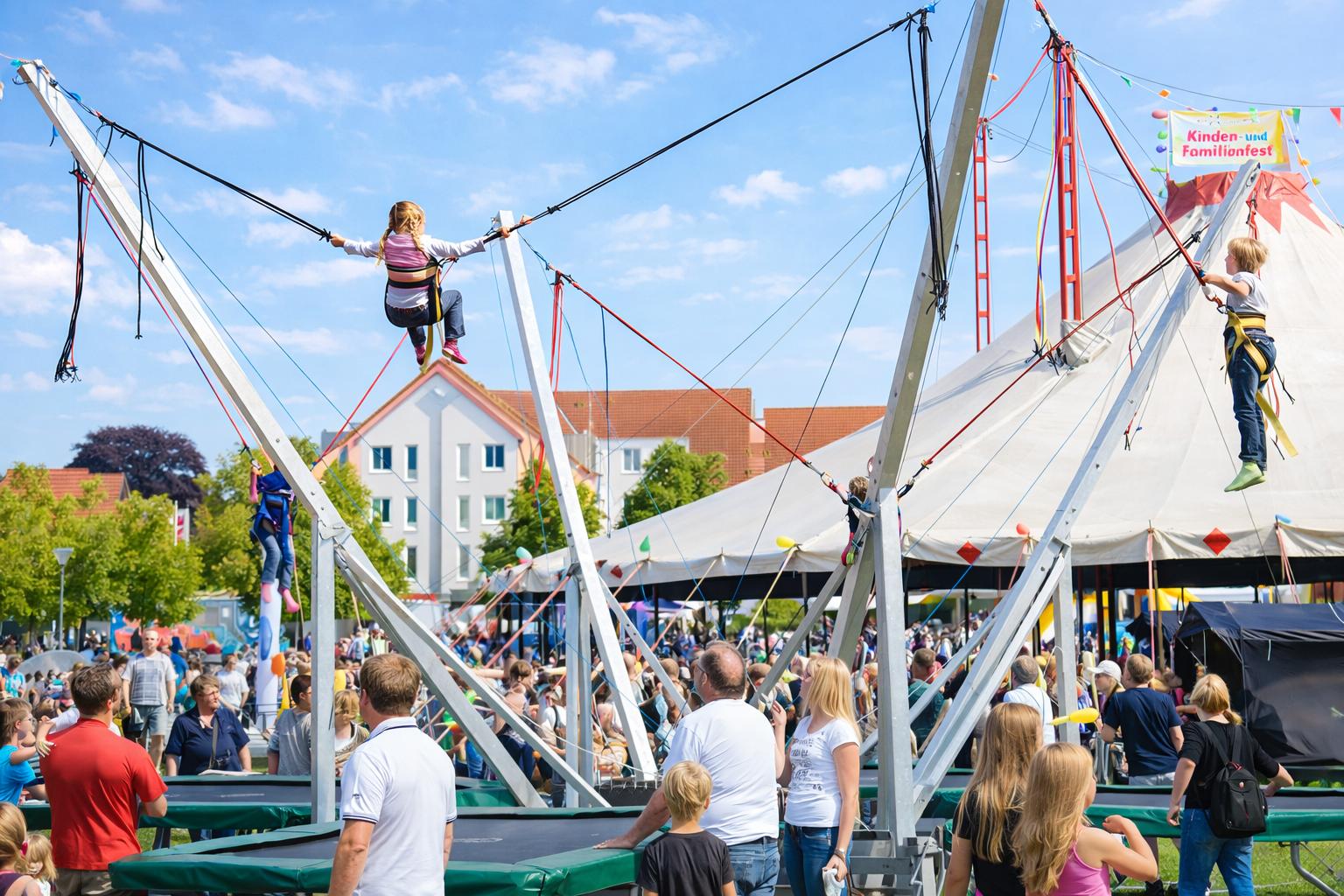 Trampoline mieten & vermieten - Vierer Trampolin – Quadro Jump mieten in Bramsche