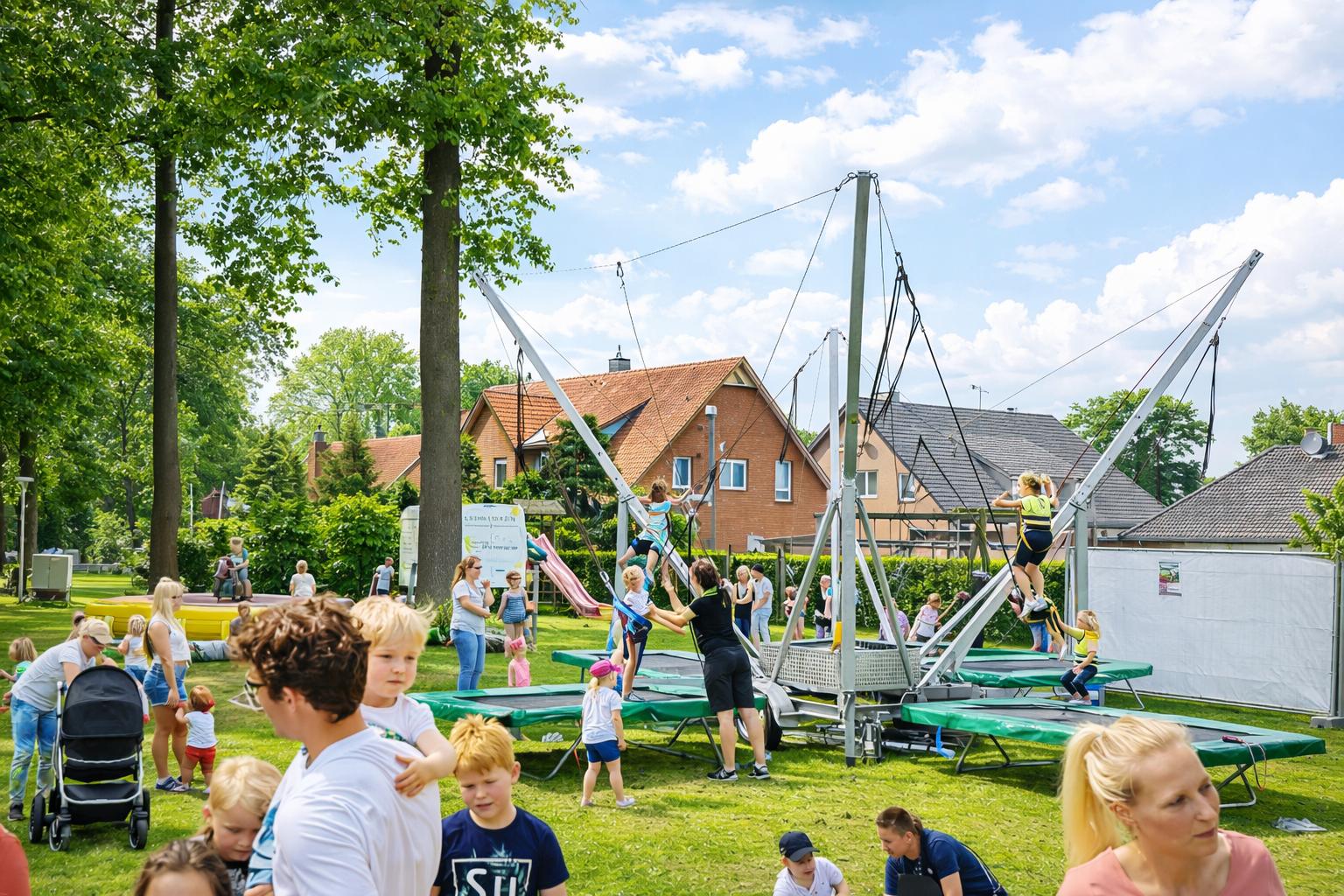 Trampoline mieten & vermieten - Vierer Trampolin – Quadro Jump mieten in Bramsche