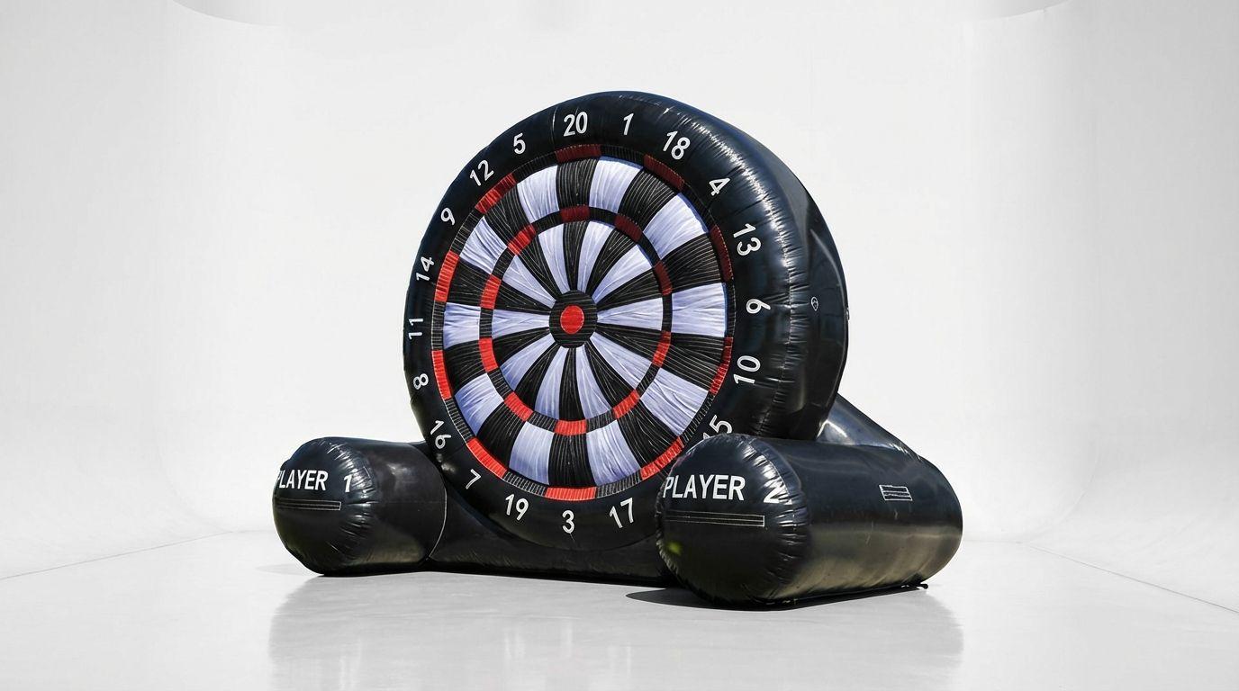Stuhlhussen mieten & vermieten - Fußball-Dart mieten (XXL 5,75 m Höhe) – Riesige aufblasbare Dartscheibe in Wuppertal