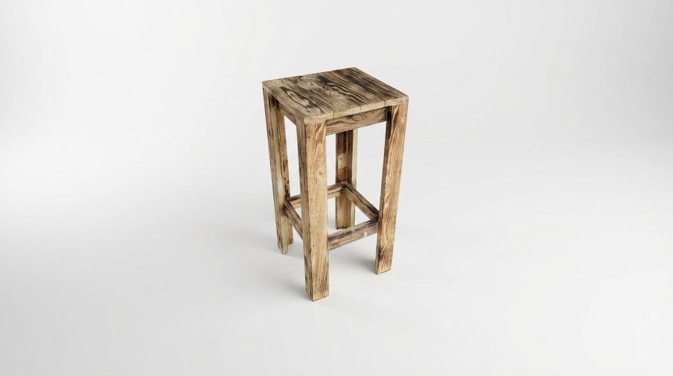 Tischdekoration mieten & vermieten - Barhocker "Rustikal" mieten – Massivholz Vintage – Optional mit Sitzkissen in Wuppertal