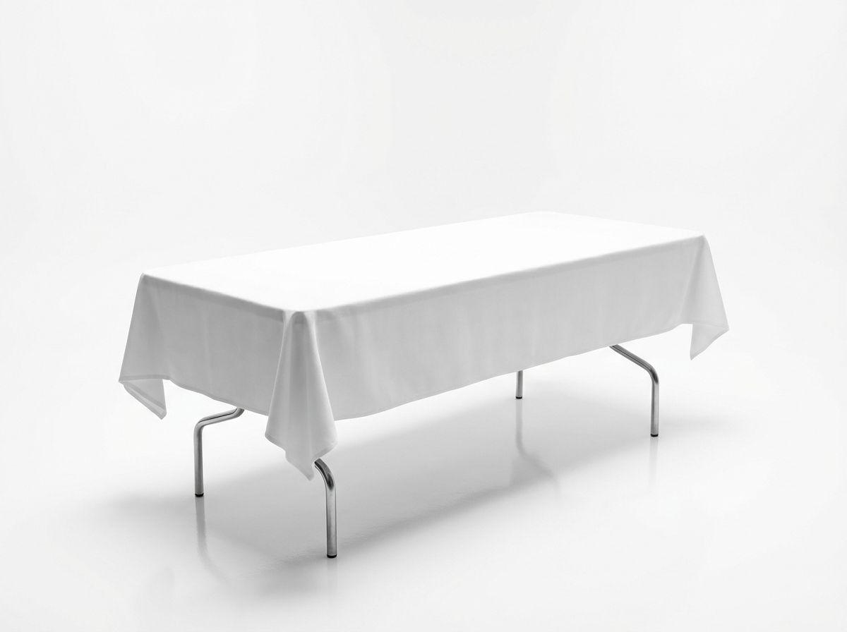 Tischdecken mieten & vermieten - Tischdecke weiß mieten (130×220 cm) – Damast-Qualität für Festtafeln in Wuppertal