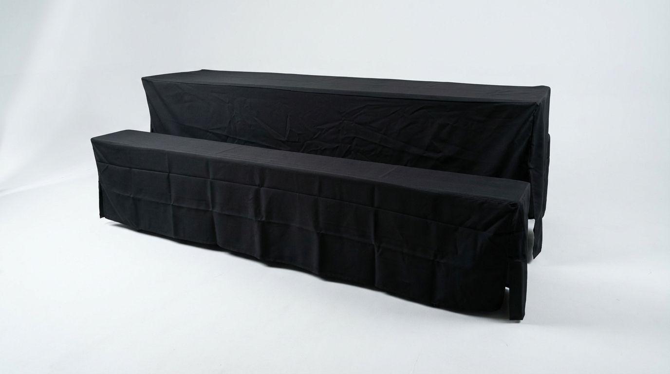 Hussen Bierzeltgarnitur mieten & vermieten - Hussen-Set für Bierzeltgarnitur mieten – 70 cm (Extra Breit) – 3-teilig Weiß in Wuppertal