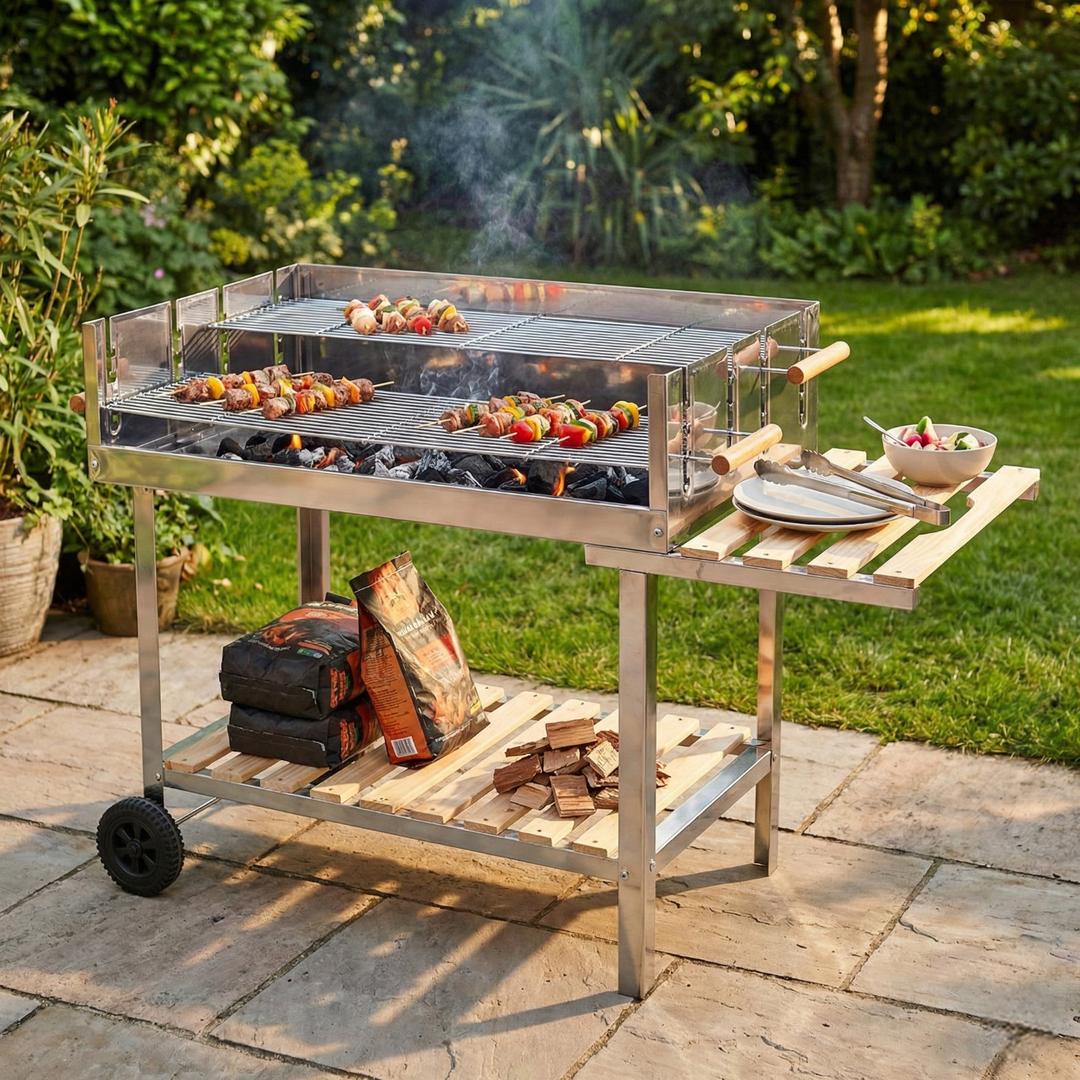 Grill & Ofen mieten & vermieten - Großer Holzkohle-Grill mieten (ca. 120 cm breit) – Perfekter Grill für Events & Partys in Wuppertal