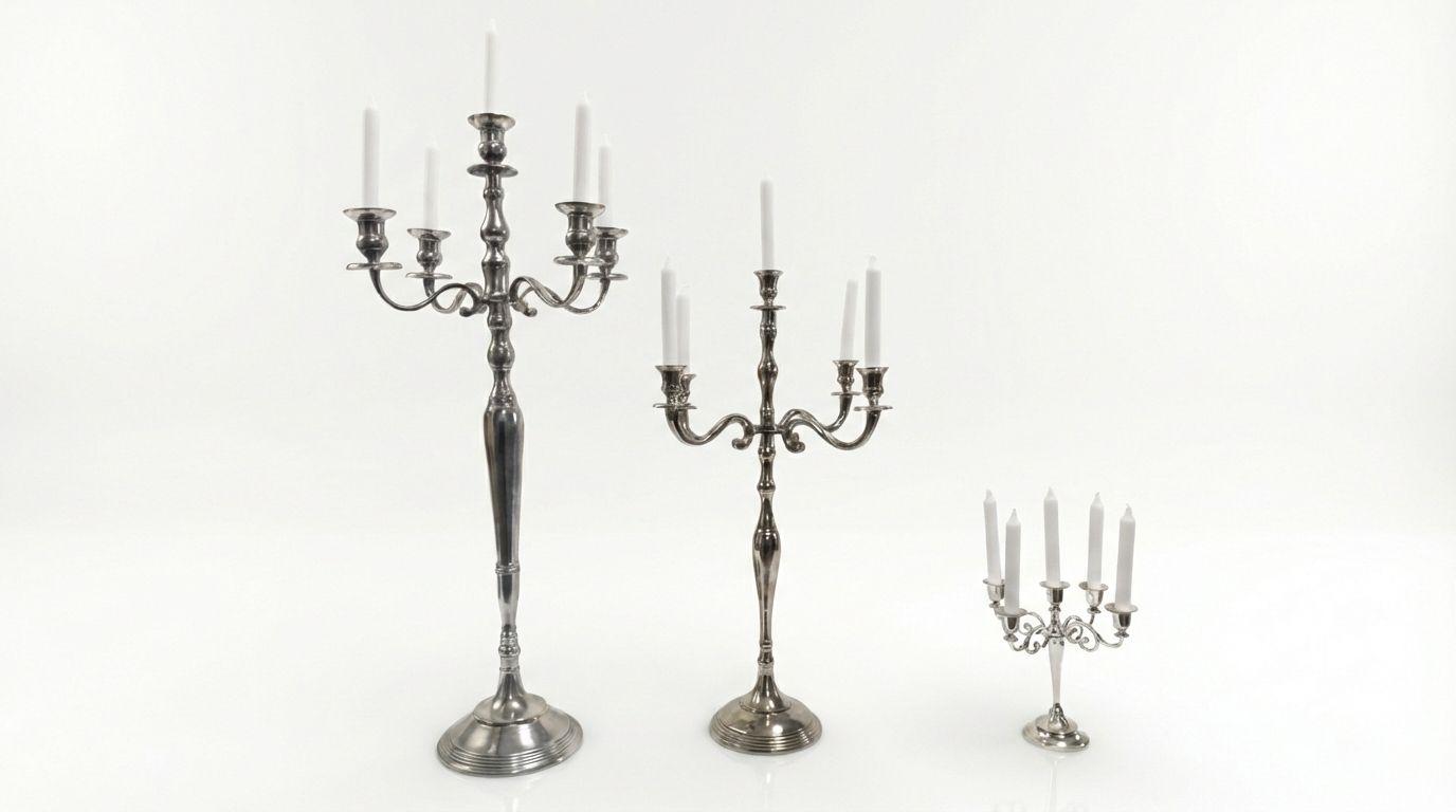 Buffetzubehör mieten & vermieten - Kerzenständer mieten – Edle Kandelaber in Silber & Gold für Ihre Tischdeko in Wuppertal