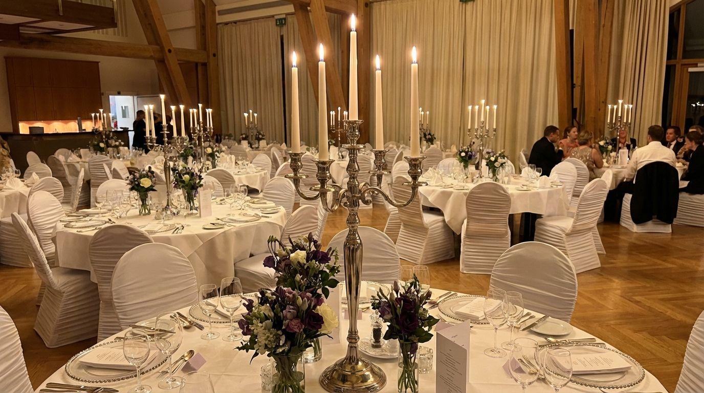 Buffetzubehör mieten & vermieten - Kerzenständer mieten – Edle Kandelaber in Silber & Gold für Ihre Tischdeko in Wuppertal