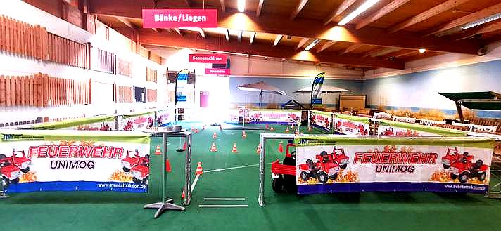 Funcars mieten & vermieten - Feuerwehr-Tret-Unimog-Parcours mieten in Bramsche