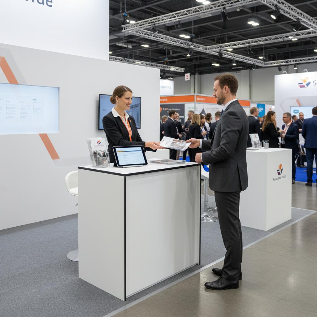 Messemöbel mieten & vermieten - Messe Counter mieten (100x69x105 cm) – Infotheke & Empfangstresen für Ihren Stand in Wuppertal