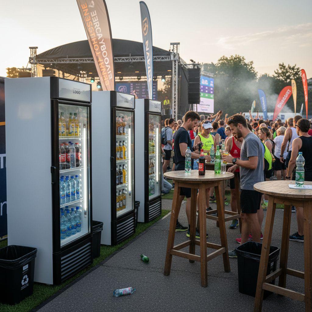 Kühlschrank mieten & vermieten - Glastür-Kühlschrank mieten (350 L) – XXL Flaschenkühlschrank mit Beleuchtung & Schloss in Wuppertal