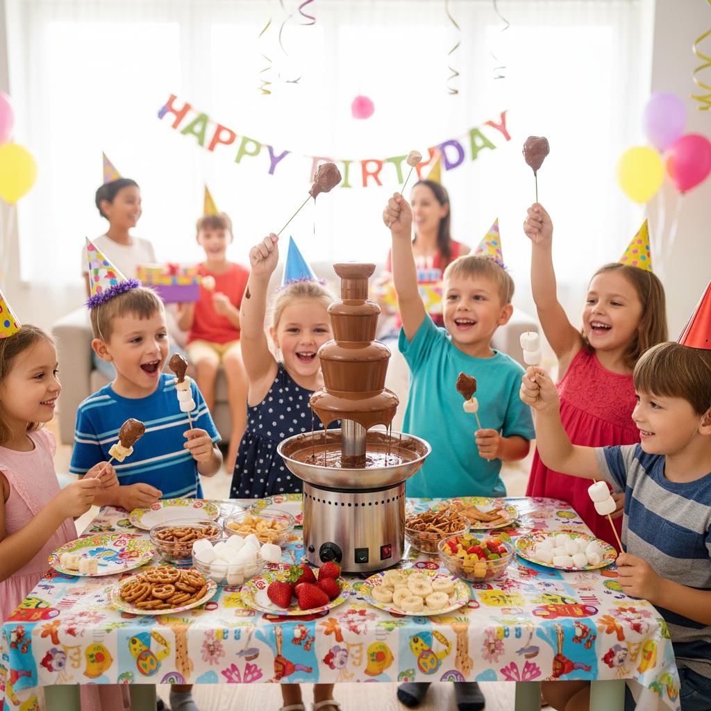 Schokobrunnen mieten & vermieten - XXL Schokoladenbrunnen mieten (82 cm) – 6 Etagen Schokobrunnen für Hochzeit & Event in Wuppertal