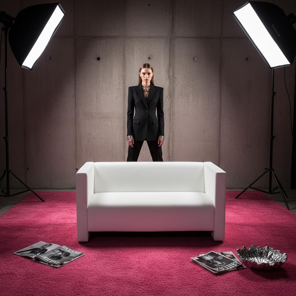 Loungemöbel mieten & vermieten - Exklusives Loungesofa mieten (Weiß) – Elegantes Business-Sofa für Messen & Events in Wuppertal