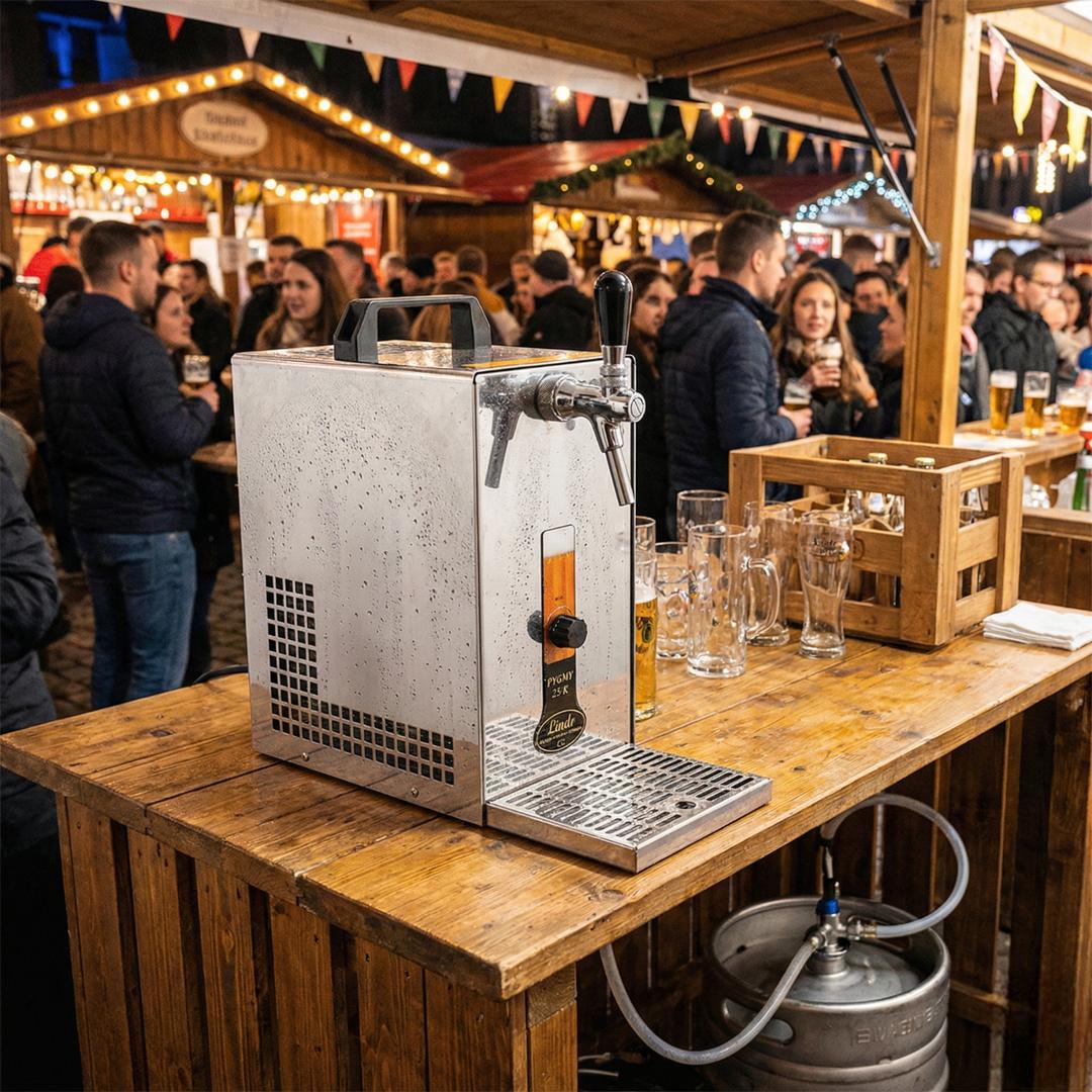 Zapfanlage mieten & vermieten - Profi Zapfanlage mieten – Edelstahl-Durchlaufkühler (30 l/h) für Bier & Events in Wuppertal