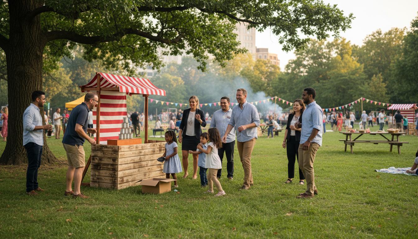 weitere Eventmodule mieten & vermieten - Dosenwerfen im Jahrmarkt-Stil mieten | Das Wurfspiel für Ihr Event in Wuppertal
