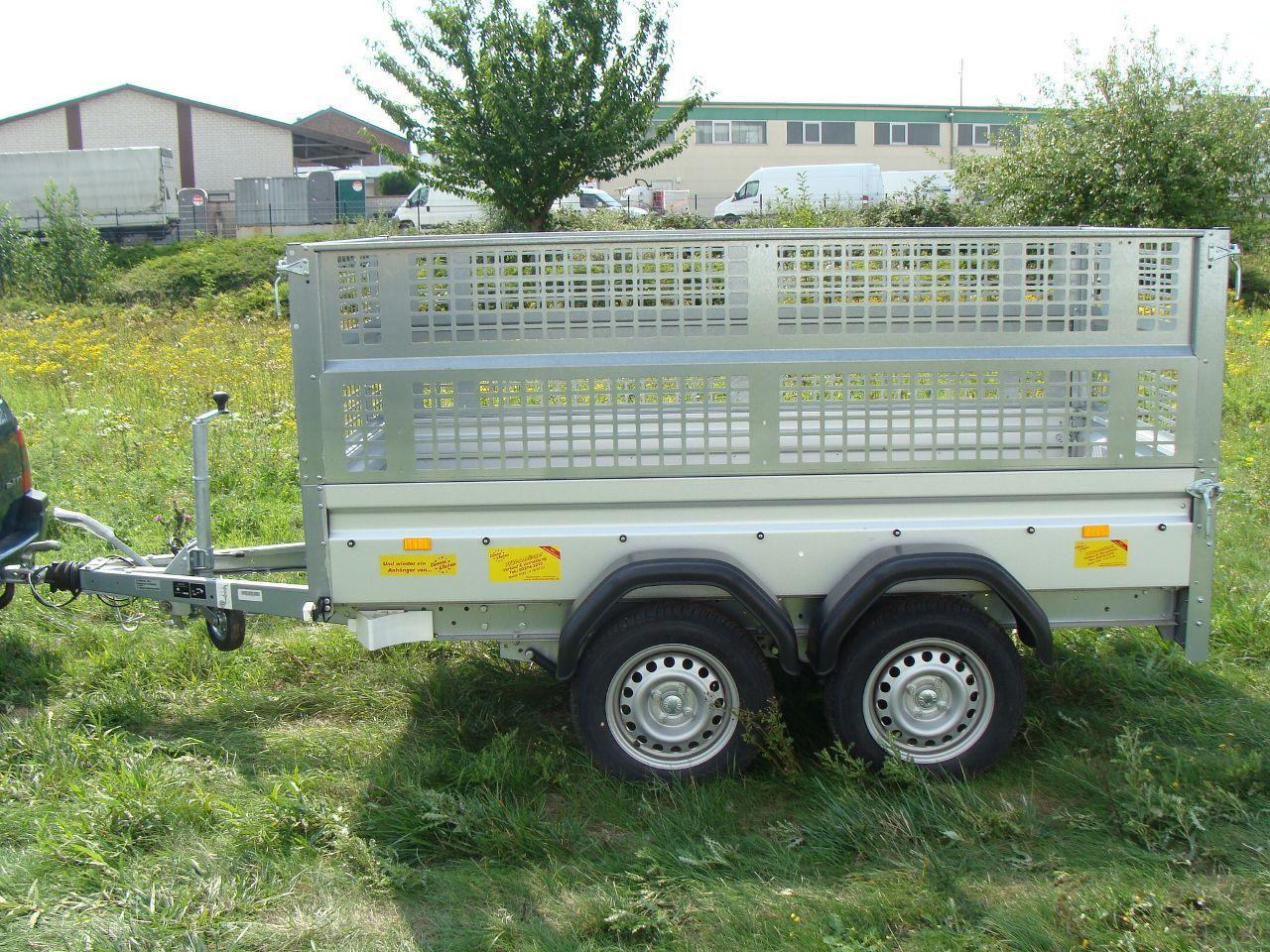 Kastenanhänger mieten & vermieten - Offener Kastenanhänger mit Laubgitter 1500 kg doppelachser - 2510 x 1280 x 1000 mm in Elsdorf (Rheinland)