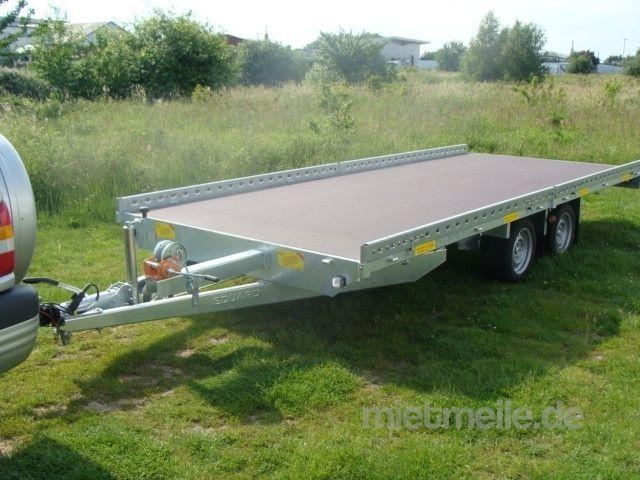 Autoanhänger mieten & vermieten - 5 m PKW Transporter doppelachser 3000 kg gebremst mit Seilwinde /  100 km/h in Elsdorf (Rheinland)