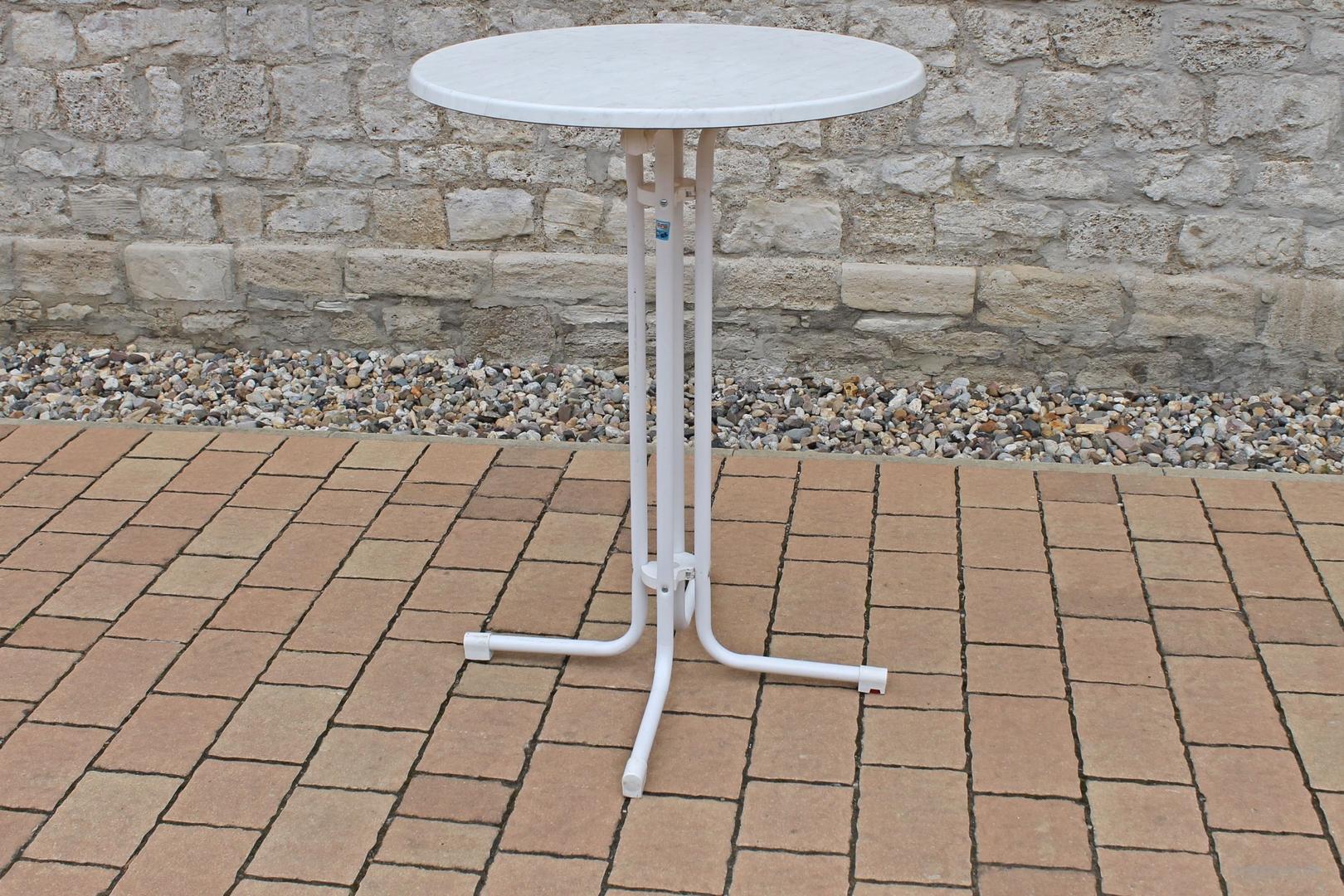 Stehtisch Hochtisch klappbar in weiß Durchmesser 80cm mieten - 5,95 EUR
