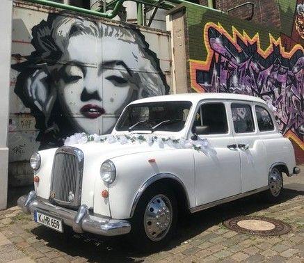 Hochzeitsauto mieten & vermieten - LondonTaxi/Wedding Kutsche in weiss zur Hochzeit-Fotoshooting-Hochzeitsauto-London Taxi in Köln