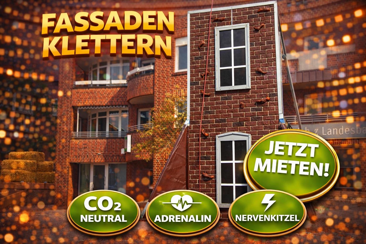 Kletterwand mieten & vermieten - Fassaden Klettern – Co2 neutral - green event modul in Bramsche
