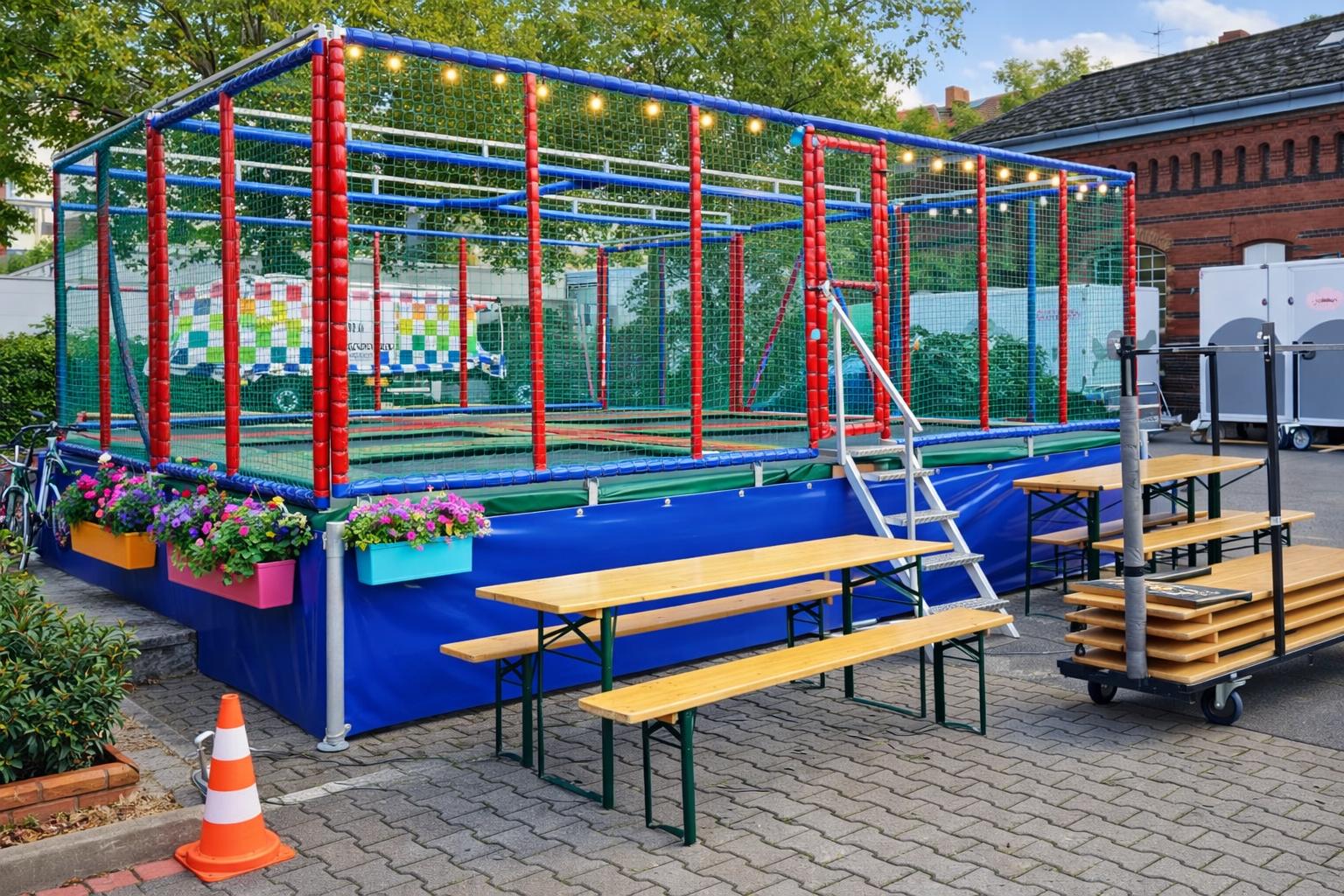 Trampoline mieten & vermieten - Sechser Trampolin mieten – Jump and Fun in Bramsche