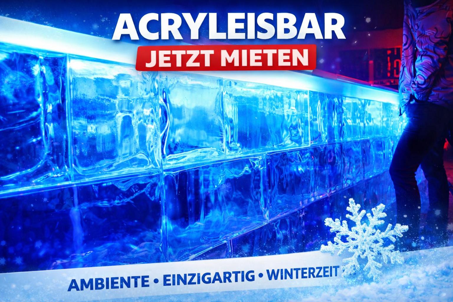Mobile Bar mieten & vermieten - 2 m Acryl Eisbar inkl. Rückwand – Co2 neutral – green event in Bramsche