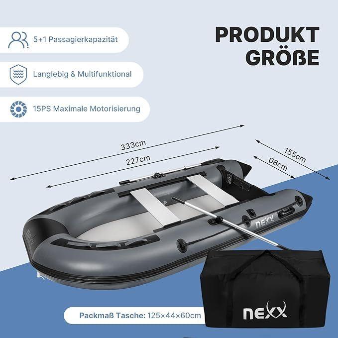Campingzubehör mieten & vermieten - Sportboot Schlauchboot Angelboot 330 cm Luftboden Angelboot Tragetasche 2 Paddel Traglast 550 kg in Elsdorf (Rheinland)