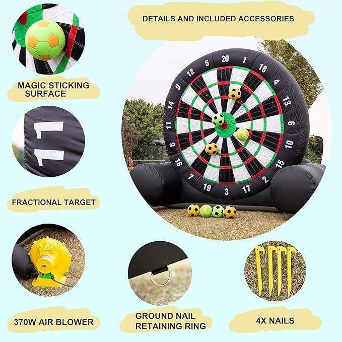 Fußball-Dart mieten & vermieten - Aufblasbares Fußball-Dartboard Torwand Fußballdart Außenbereich 3 m hoch Kick-Dartboard 8 Fußbälle in Elsdorf (Rheinland)