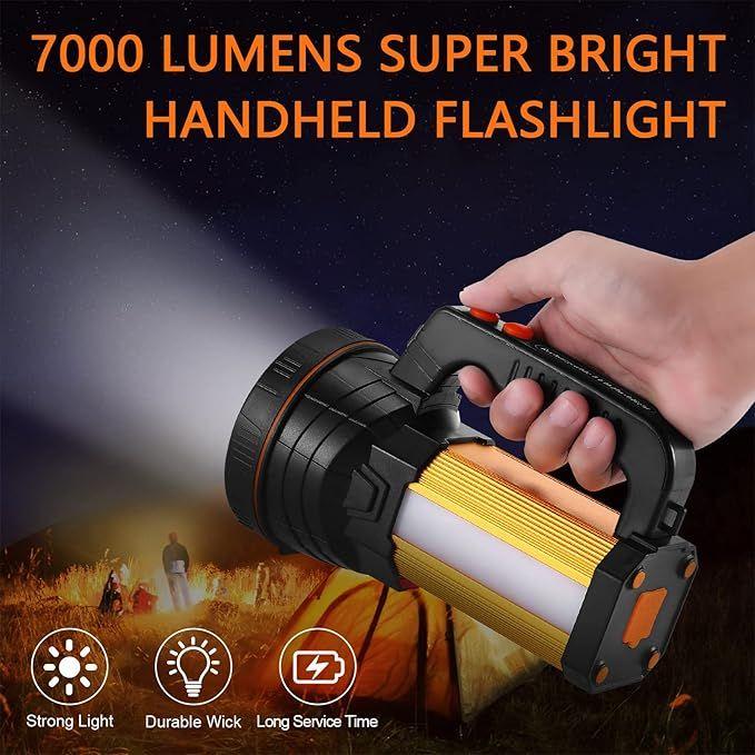 Campingzubehör mieten & vermieten - Handlampe Handscheinwerfer LED Taschenlampe wiederaufladbar LED super hell Strahler Camping Laterne in Elsdorf (Rheinland)