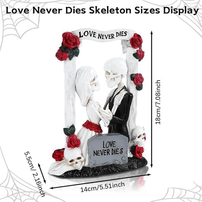 Dekofiguren mieten & vermieten - LOVE Never Dies 18 cm Brautpaar Liebespaar Tortendeko Hochzeitsschädel Kuchendeko Skelett in Elsdorf (Rheinland)