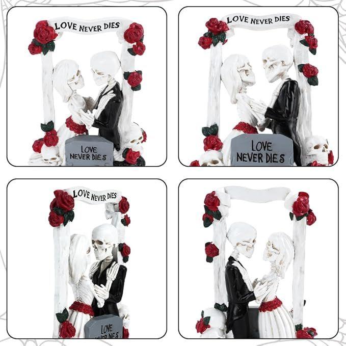 Dekofiguren mieten & vermieten - LOVE Never Dies 18 cm Brautpaar Liebespaar Tortendeko Hochzeitsschädel Kuchendeko Skelett in Elsdorf (Rheinland)