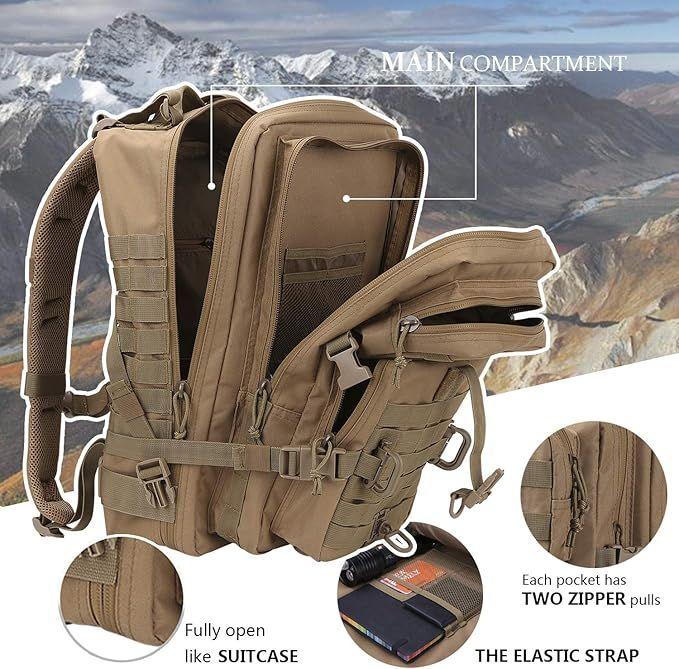 Campingzubehör mieten & vermieten - Trekkingrucksack 40 L Militärischer Taktischer Rucksack US Cooper Rucksack Army Assault Pack 3-Tage in Elsdorf (Rheinland)