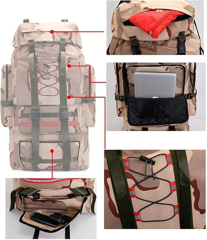 Campingzubehör mieten & vermieten - Wanderrucksack 130 L Reiserucksack gr Kapazität Camping Wandern Überlebensrucksack Trekkingrucksack in Elsdorf (Rheinland)