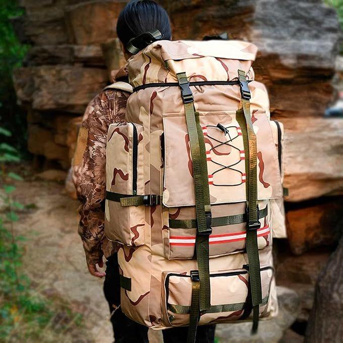 Campingzubehör mieten & vermieten - Wanderrucksack 130 L Reiserucksack gr Kapazität Camping Wandern Überlebensrucksack Trekkingrucksack in Elsdorf (Rheinland)