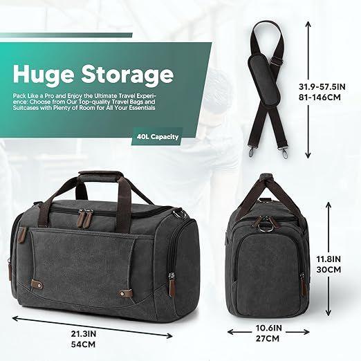 Campingzubehör mieten & vermieten - Reisetasche 38 l Vintage große Kapazität Wochenendtasche Retro-Canvas für Reisen Camping in Elsdorf (Rheinland)