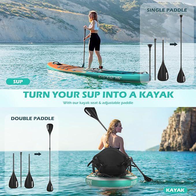 Campingzubehör mieten & vermieten - Stand Up Paddle Board mit Kajak-Umbausatz aufblasbar komplettes SUP-Set für Erwachsene mit Einzel in Elsdorf (Rheinland)