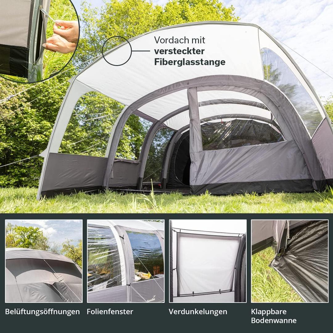 Camping Zelte mieten & vermieten - Luftzelt Aufblaszelt Zelt aufblasbar Familienzelt Campingzelt 6 Personen 8700 x 5300 x 2200 mm in Elsdorf (Rheinland)