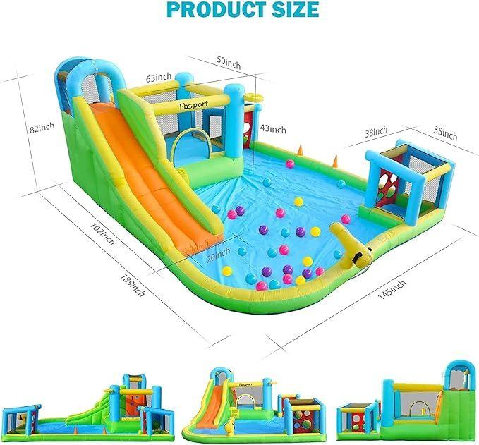Hüpfburg mieten & vermieten - Hüpfburg mit Rutsche Outdoor mit Gebläse 480 x 370 x 210 cm Hüpfburgen Kinder aufblasbar in Elsdorf (Rheinland)