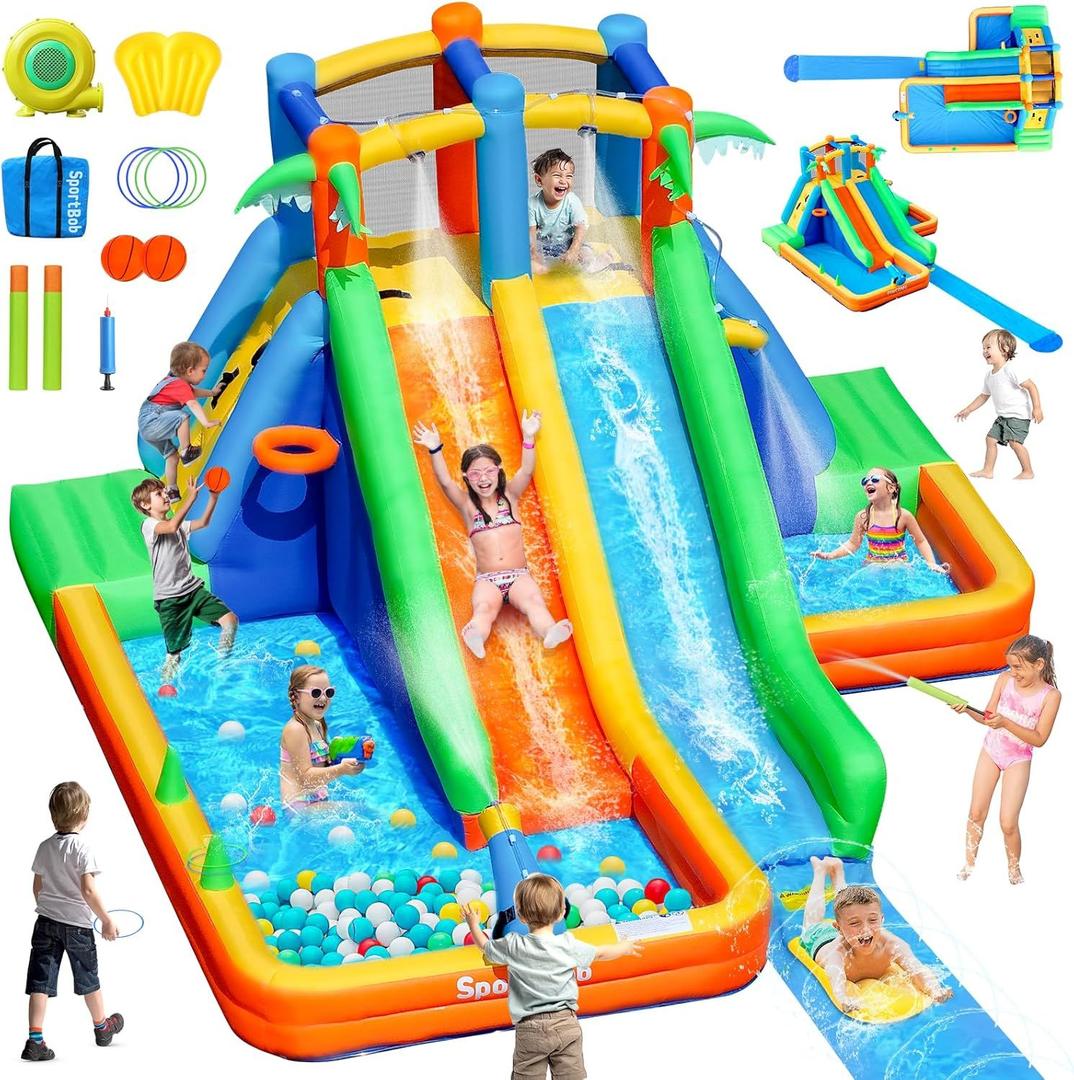 Hüpfburg mieten & vermieten - Hüpfburg mit Wasserrutsche Wasserpark 377 x 364 x 215 Gebläse Kinder-Hüpfburg erweiterter Splash in Elsdorf (Rheinland)