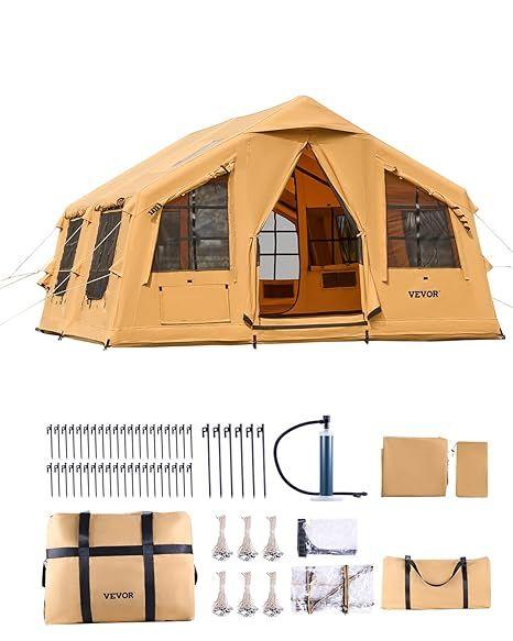 Camping Zelte mieten & vermieten - Glampingzelt aufblasbar aufblasbares Zelt für Camping 8-12 Personen mit Handpumpe 4,8 x 3,6 x 2,2 m in Elsdorf (Rheinland)
