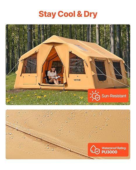 Camping Zelte mieten & vermieten - Glampingzelt aufblasbar aufblasbares Zelt für Camping 8-12 Personen mit Handpumpe 4,8 x 3,6 x 2,2 m in Elsdorf (Rheinland)