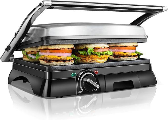 Grill & Ofen mieten & vermieten - Panini-Grill Sandwichmaker Sandwichgrill 2000 Watt Edelstahl Antihaftbeschichtung Öffnung 180 Grad in Elsdorf (Rheinland)