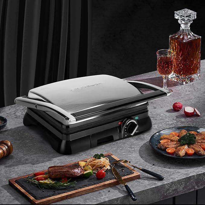 Grill & Ofen mieten & vermieten - Panini-Grill Sandwichmaker Sandwichgrill 2000 Watt Edelstahl Antihaftbeschichtung Öffnung 180 Grad in Elsdorf (Rheinland)