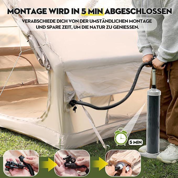 Camping Zelte mieten & vermieten - Aufblasbares Campingzelt Unterstand für 2–4 Personen 4-Jahreszeiten-Zelt 300 x 210 x 200 cm in Elsdorf (Rheinland)