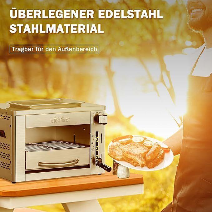Grill & Ofen mieten & vermieten - Steakgrill Infrarot tragbarer Gasgrill 870°C perfekt für Steak Picknick BBQ 33 x 45 x 30 cm in Elsdorf (Rheinland)