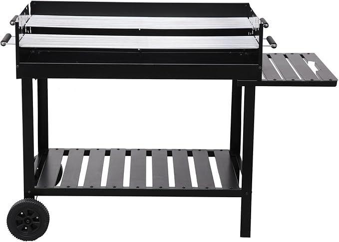 Grill & Ofen mieten & vermieten - Holzkohlegrillwagen groß Riesengrill Stahl/Edelstahl Bremse Schwarz 980 x 560 x 1020 in Elsdorf (Rheinland)