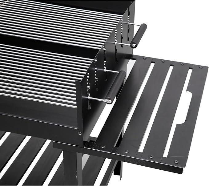 Grill & Ofen mieten & vermieten - Holzkohlegrillwagen groß Riesengrill Stahl/Edelstahl Bremse Schwarz 980 x 560 x 1020 in Elsdorf (Rheinland)