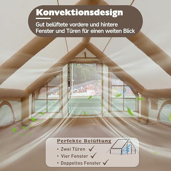 Camping Zelte mieten & vermieten - Glampingzelt aufblasbar 400 x 300 x 210 cm aufblasbares Campingzelt für 4–8 Personen großes Zelt in Elsdorf (Rheinland)