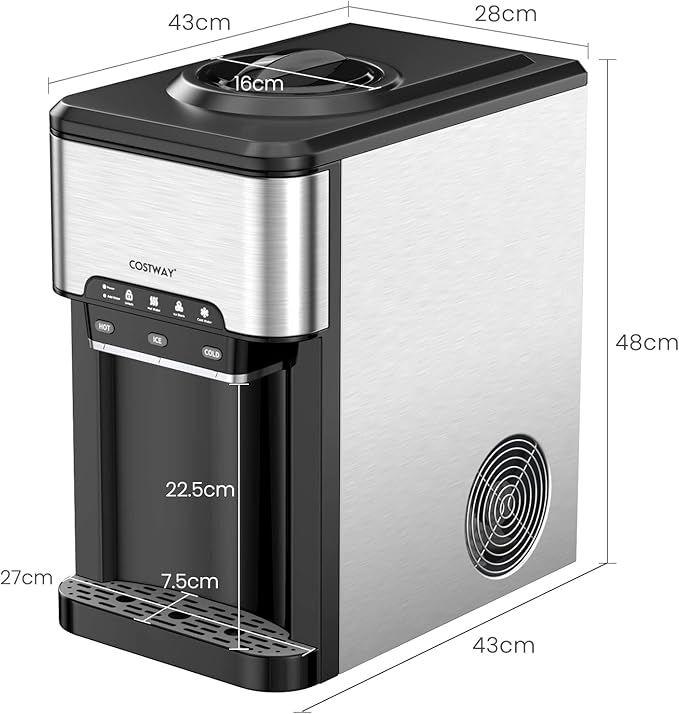 Buffetzubehör mieten & vermieten - Wasserspender 3 in 1 Eiswürfelmaschine mit Warm-/Kaltwasser Eiswürfel in 10 Minuten Eismaschine 3 L in Elsdorf (Rheinland)