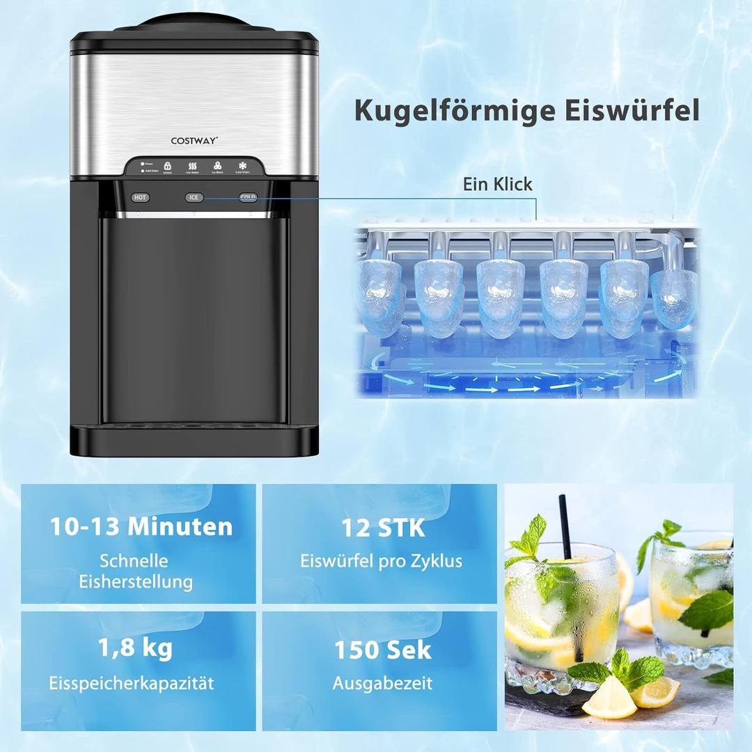 Buffetzubehör mieten & vermieten - Wasserspender 3 in 1 Eiswürfelmaschine mit Warm-/Kaltwasser Eiswürfel in 10 Minuten Eismaschine 3 L in Elsdorf (Rheinland)